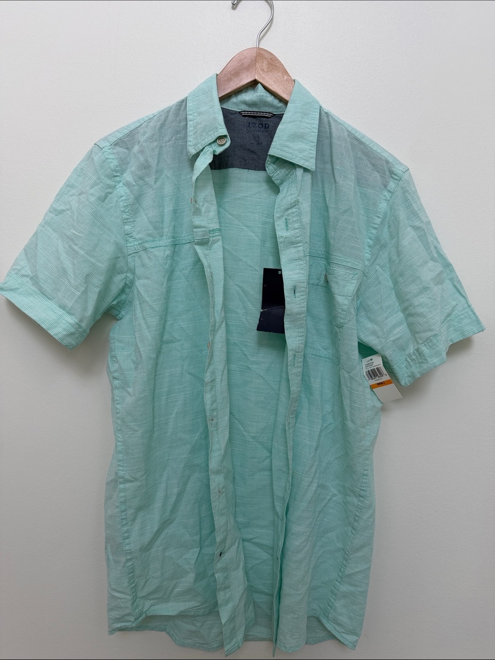 Izod Light Aqua Short-Sleeve Button-Down Shirt